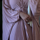 Robe plissée rose