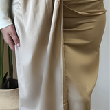 Jupe satinée Loujayn champagne