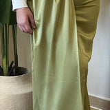 Jupe satinée Loujayn verte